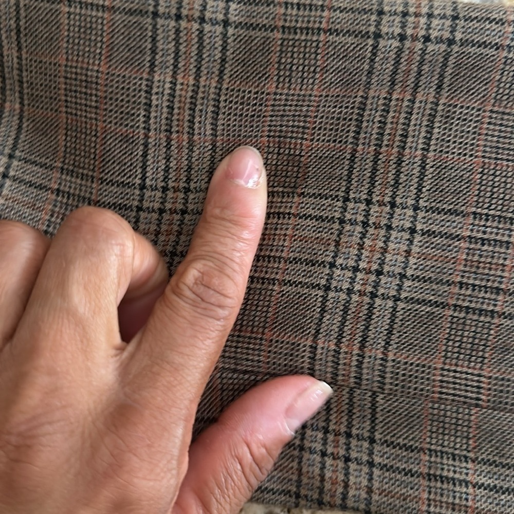 BCBG MAXAZRIA Plaid Wool Mahogany Elbow Patch Flap Pockets Blazer - Picture 8 of 10